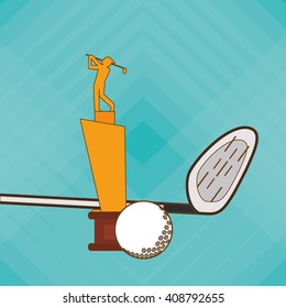 Icon of golf design, vector illustration