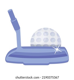 An icon of golf putter flat design 