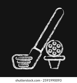 Icon golf. Sports elements. Icon in chalk style.