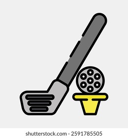 Icon golf. Sports elements. Icon in filled line style.