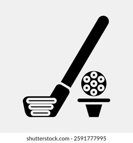 Icon golf. Sports elements. Icon in glyph style.