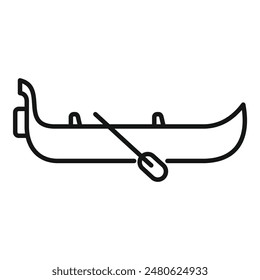 Icon of a gondola being rowed down a canal by a gondolier