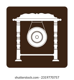 Icon of Gong or Indonesian traditional musical instrument,vector illustration symbol design