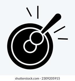 Icon Gong. related to Chinese New Year symbol. glyph style. simple design editable