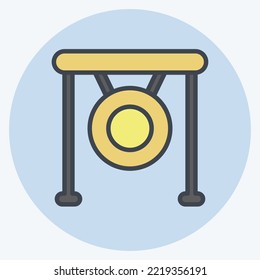 Icon Gong. related to Combat Sport symbol. color mate style. simple design editable. simple illustration.boxing