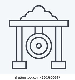 Icon Gong. related to Korea symbol. line style. simple illustration