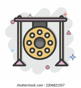 Icon Gong. related to Thailand symbol. Comic Style. simple design editable. simple illustration. simple vector icons. World Travel tourism. Thai