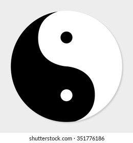 Icon of good and evil yin  yang with shadow