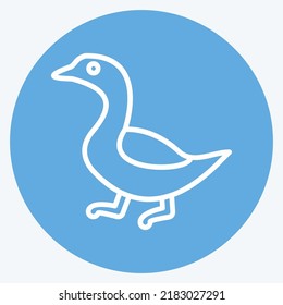 Icon Goose. suitable for Meat. blue eyes style. simple design editable. design template vector. simple illustration