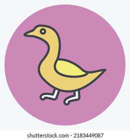 Icon Goose. suitable for Meat. color mate style. simple design editable. design template vector. simple illustration