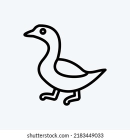 Icon Gans. geeignet für Fleisch. Linienstil. einfaches Design bearbeitbar. Designvorlage, Vektor. einfache Abbildung