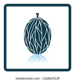 Icon of Gooseberry. Shadow reflection design. Vector illustration.