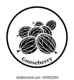Icon of Gooseberry. Thin circle design. Vector illustration.