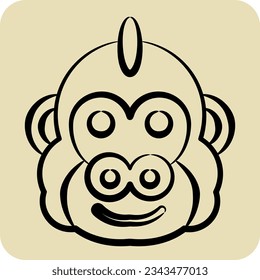 Icon Gorilla. related to Animal symbol. hand drawn style. simple design editable. simple illustration