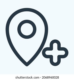 Icon Gps Add - Line Style - Simple illustration, Editable stroke, Design template vector, Good for prints, posters, advertisements, announcements, info graphics, etc.