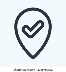Icon Gps Check - Line Style - Simple illustration, Editable stroke, Design template vector, Good for prints, posters, advertisements, announcements, info graphics, etc.