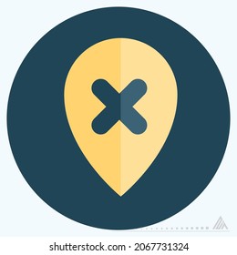 Icono Gps Borrar - Estilo plano - Ilustración simple, trazo editable, vector de plantilla de diseño, Buena para impresiones, carteles, anuncios, anuncios, gráficos de información, etc.