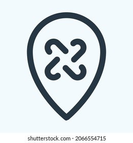 Icon Gps Delete - Line Cut Style - Simple illustration, Editable stroke, Design template vector, Good for prints, posters, advertisements, announcements, info graphics, etc.