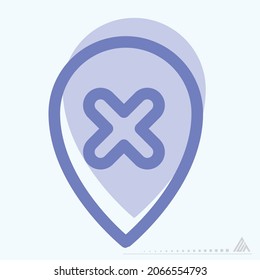 Icon Gps Delete - Two Tone Style - Simple illustration, Editable stroke, Design template vector, Good for prints, posters, advertisements, announcements, info graphics, etc.