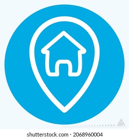 Icon Gps Home - Blue Eyes Style - Simple illustration, Editable stroke, Design template vector, Good for prints, posters, advertisements, announcements, info graphics, etc.