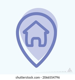 Icon Gps Home - Two Tone Style - Simple illustration, Editable stroke, Design template vector, Good for prints, posters, advertisements, announcements, info graphics, etc.
