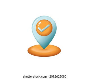 Icon gps, point location 3d realistic style with lightning. Idea, solution, business, strategy concept. Vector illustration