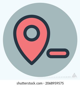 Icon Gps Remove - Color Mate Style - Simple illustration, Editable stroke, Design template vector, Good for prints, posters, advertisements, announcements, info graphics, etc.