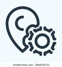 Icon Gps Settings - Line Cut Style - Simple illustration, Editable stroke, Design template vector, Good for prints, posters, advertisements, announcements, info graphics, etc.