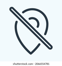 Icon Gps Signal Off - Line Cut Style - Simple illustration, Editable stroke, Design template vector, Good for prints, posters, advertisements, announcements, info graphics, etc.