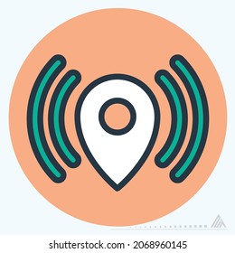 Icon Gps Signals - Color Mate Style - Simple illustration, Editable stroke, Design template vector, Good for prints, posters, advertisements, announcements, info graphics, etc.