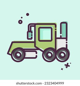 Icon Grader. related to Construction Vehicles symbol. MBE style. simple design editable. simple illustration