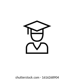 icon of graduate, people, character, avatar, person lineart style isolated on white background