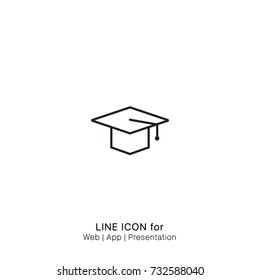 Icon Graduation black hat graphic design single icon vector