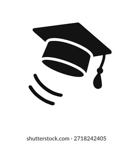 Icono Gorra de graduación que se lanza