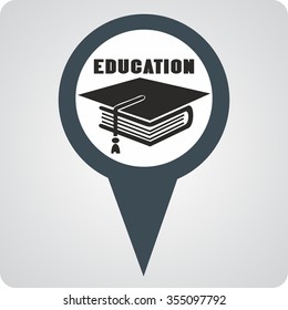 Icon Graduation cap and book - concept of education 