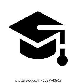 Icon of a graduation cap, symbolizing education and academic achievement.