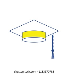 Icon of Graduation cap. Thin line design. Vector illustration.