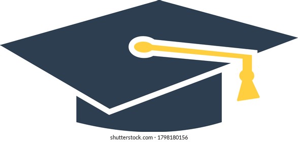 Icono De Tapón De Graduación En Colores Ui. Diseño de color plano. Ilustración vectorial.