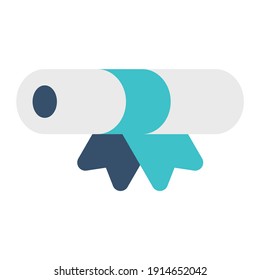 certificado de graduación de iconos con estilo plano y color azul dominar