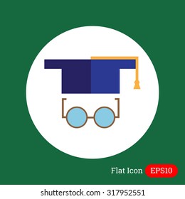 Icon of graduation hat and round glasses
