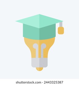 Icon Graduation Idea. related to Learning symbol. flat style. simple design illustration