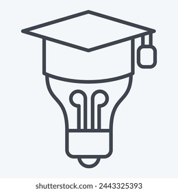 Icon Graduation Idea. related to Learning symbol. line style. simple design illustration