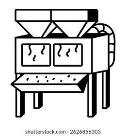 Un icono de limpiador de granos en estilo doodle