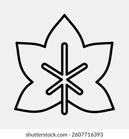 Icon grape. Plant leaves elements. Icon in line style.