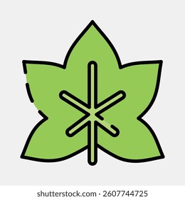 Icon grape. Plant leaves elements. Icon in filled line style.