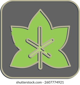 Icon grape. Plant leaves elements. Icon in embossed style.