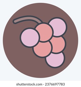 Symbol Traube. im Zusammenhang mit Frucht und Gemüse Farbe Paare Stil. einfaches Design bearbeitbar. einfache Abbildung