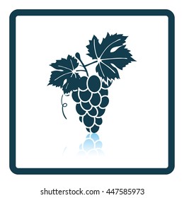 Icon of Grape. Shadow reflection design. Vector illustration.