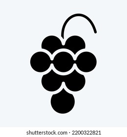 Icon Grape. suitable for education symbol. glyph style. simple design editable. design template vector. simple illustration