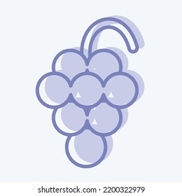 Icon Grape. suitable for education symbol. two tone style. simple design editable. design template vector. simple illustration